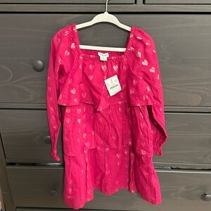 NWT J Crew crewcuts girl shimmer tiered hearts dress